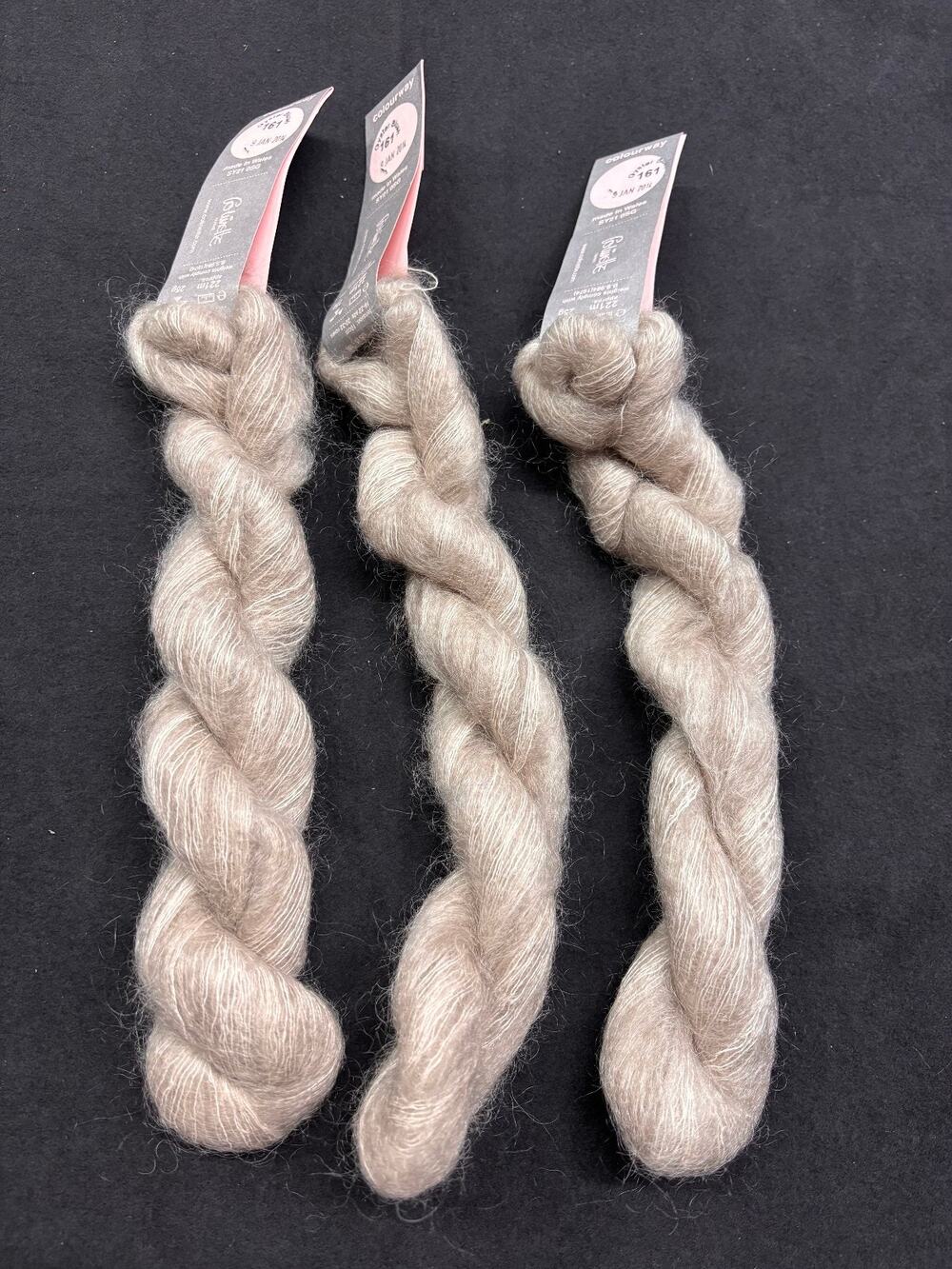 Colinette Parisienne Kid Mohair Yarn Oyster Blush Lace Weight Set of 3 Wales